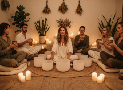 Sip and Sound cacao crystal bowls